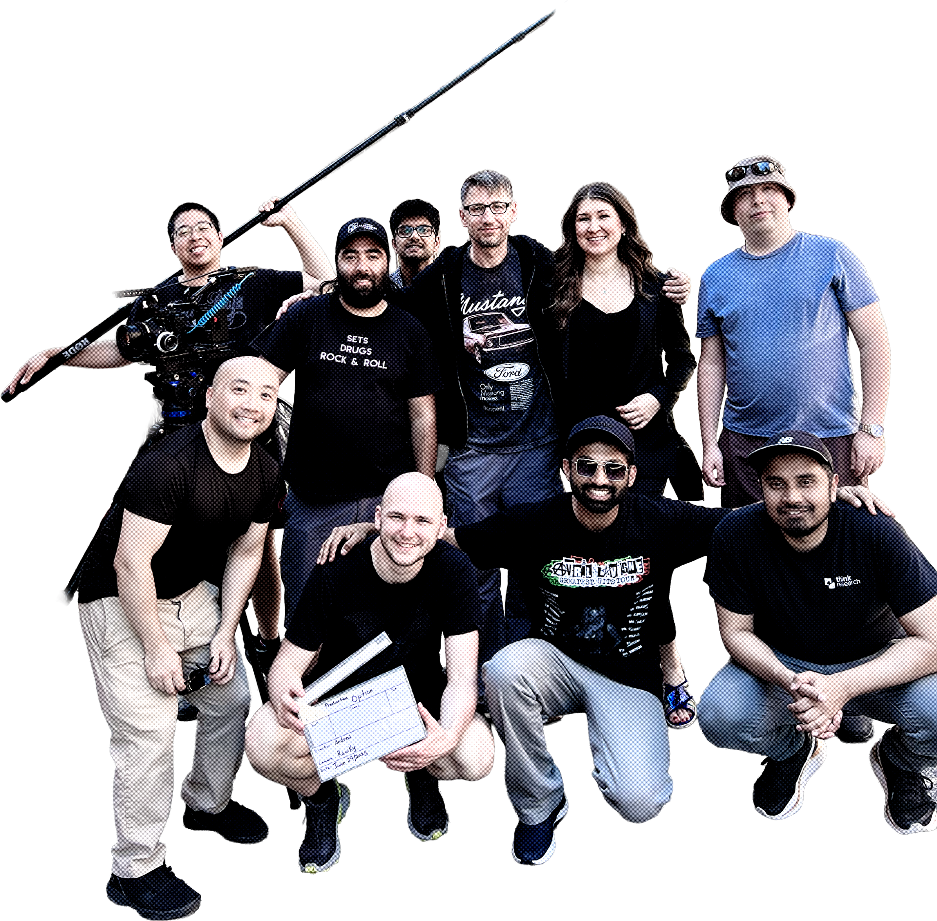 The Maple Turf crew on set